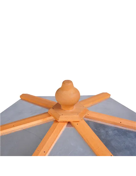 PawHut Wooden Bird Table Free Standing Feeder Garden Sheltered Feeding Station Parrot Stand Birdhouse Φ40x113cm