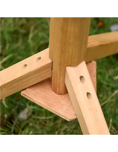 PawHut Wooden Bird Table Freestanding Feeding  Station for Garden Outside ,139H cm, Natural