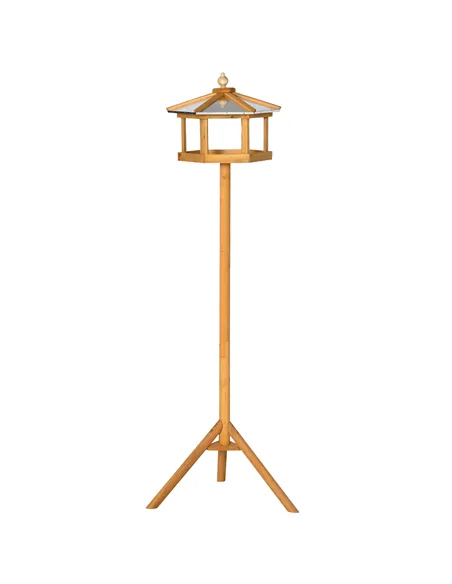 PawHut Wooden Bird Table for the garden Feeding Station, 153Hcm