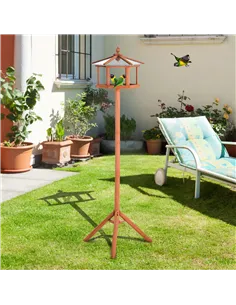 PawHut Wooden Bird Table for the garden Feeding Station, 153Hcm 2