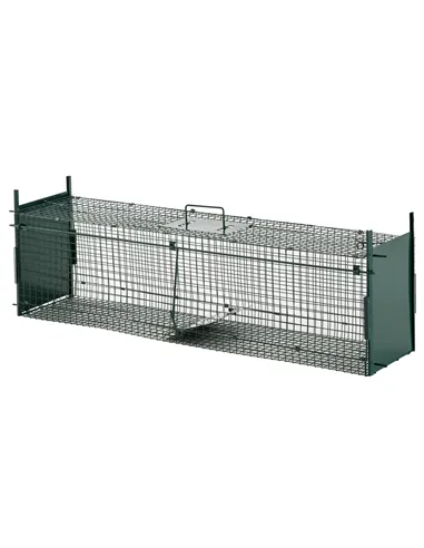 PawHut Two-Door Live Trap for Small Animals, Animal Trap for Rat, Mice - Dark Green