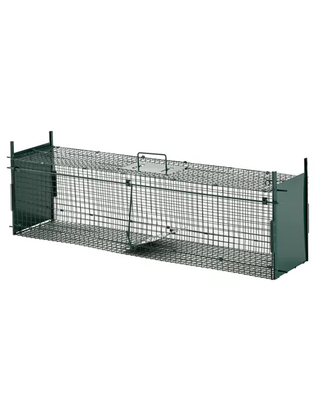 PawHut Two-Door Live Trap for Small Animals, Animal Trap for Rat, Mice - Dark Green