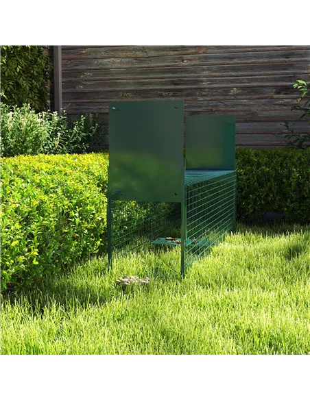 PawHut Two-Door Live Trap for Small Animals, Animal Trap for Rat, Mice - Dark Green