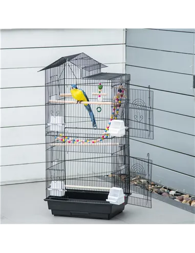 PawHut Bird Cage for Budgies, Finches, Canaries w/ Accessories, Toys, Tray