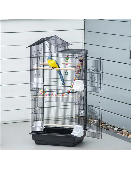 PawHut Bird Cage for Budgies, Finches, Canaries w/ Accessories, Toys, Tray