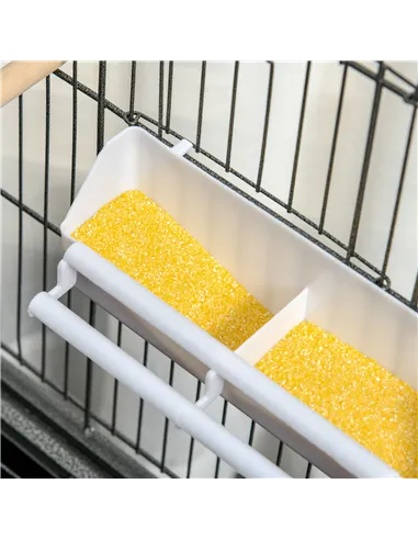 PawHut Large Bird Cage Budgie Cage for Finch Canaries Parakeet with Rolling Stand, Slide-out Tray, Storage Shelf, Food Container