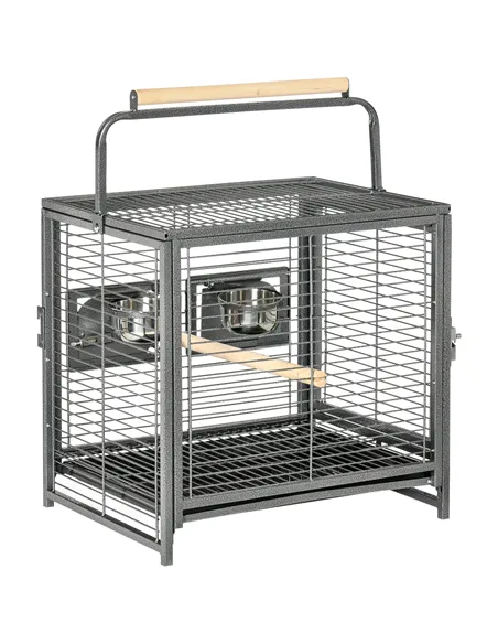PawHut Parrot Cage, Travel Carry Pet Bird Cage, with Metal Handle