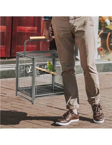 PawHut Parrot Cage, Travel Carry Pet Bird Cage, with Metal Handle