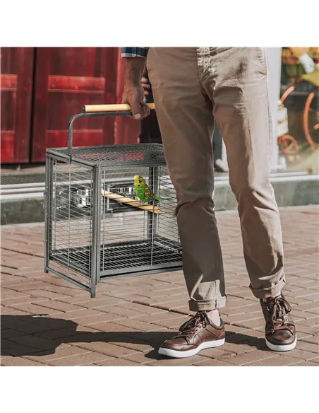 PawHut Parrot Cage, Travel Carry Pet Bird Cage, with Metal Handle