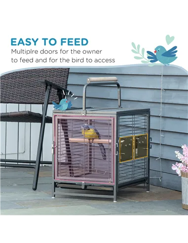 PawHut Parrot Cage, Travel Carry Pet Bird Cage, with Metal Handle