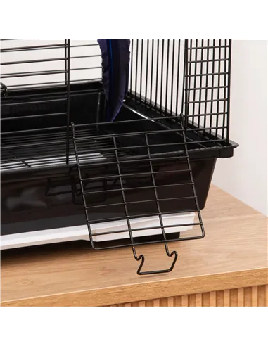 PawHut Metal Bird Cage for Finch, Canary w/ Food Containers, Swing Ring, Tray, Handle, 39 x 33 x 47cm