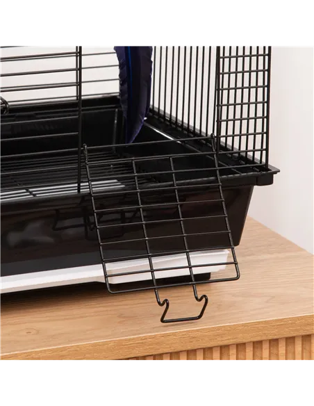 PawHut Metal Bird Cage for Finch, Canary w/ Food Containers, Swing Ring, Tray, Handle, 39 x 33 x 47cm