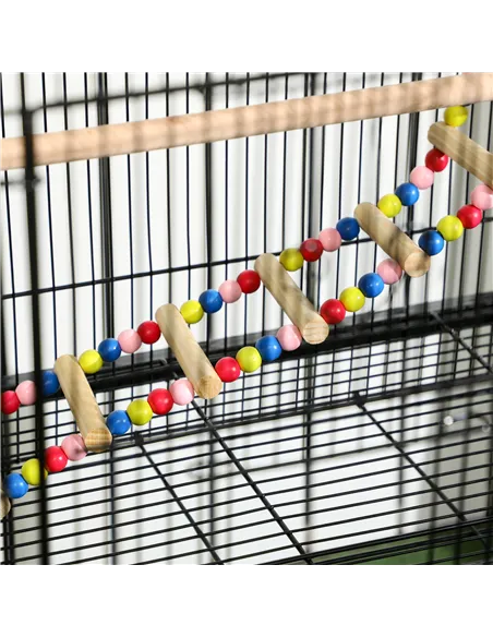 PawHut Large Bird Cage Budgie Cage with Stand, Toys, Wheels, Accessories, Storage Shelf for Canaries, Finches, Lovebirds, Parake