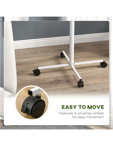 PawHut Bird Stand with Four Wheels, Perches, Stainless Steel Feed Bowls, Round Tray, for Garden, Indoor, Outdoor - White