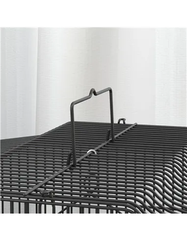 PawHut Large Metal Bird Cage with Perches, Food Bowls, Swing, for Budgies, Parakeets, Black