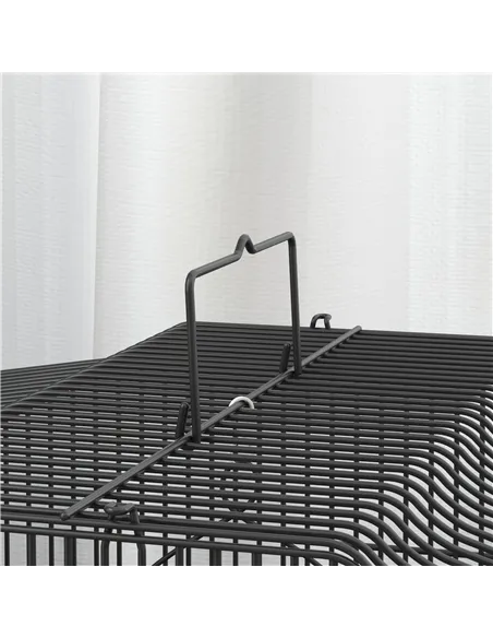 PawHut Large Metal Bird Cage with Perches, Food Bowls, Swing, for Budgies, Parakeets, Black