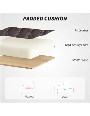 HOMCOM Faux Leather Office Chair. with Flip-Up Armrests - Brown