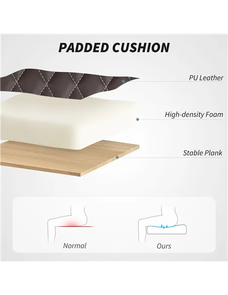 HOMCOM Faux Leather Office Chair. with Flip-Up Armrests - Brown