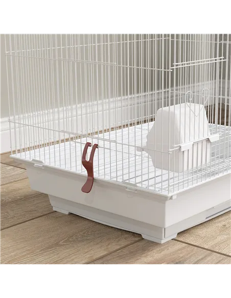 PawHut Bird Cage for Budgies, Finches, Canaries w/ Accessories, Toys, Tray, White