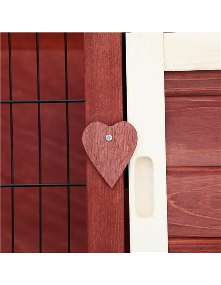 PawHut Rabbit Hutch Outdoor 2-Tier Guinea Pig Cage Bunny House Cage with No-Leak Trays for Indoor and Outdoor 136 x 50 x 93cm