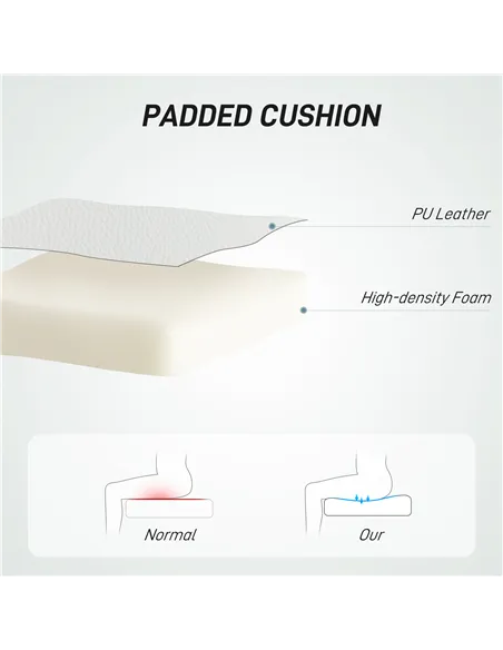 HOMCOM PU Leather Armless Office Chair, Modern Vanity Computer Swivel Chair with Rolling Wheels and Adjustable Height for Home S