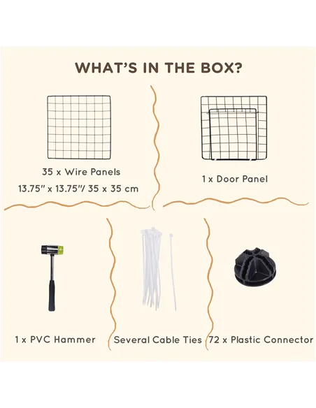 PawHut DIY Pet Playpen Metal Wire Fence Indoor Outdoor Rabbit Small Animals Cage 36 Panel Enclosure Black