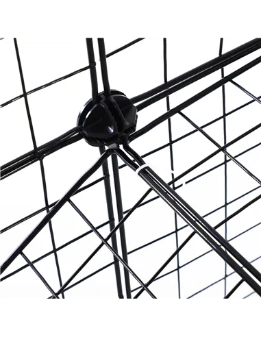 PawHut DIY Pet Playpen Metal Wire Fence Indoor Outdoor Rabbit Small Animals Cage 36 Panel Enclosure Black