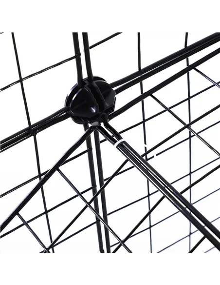 PawHut DIY Pet Playpen Metal Wire Fence Indoor Outdoor Rabbit Small Animals Cage 36 Panel Enclosure Black