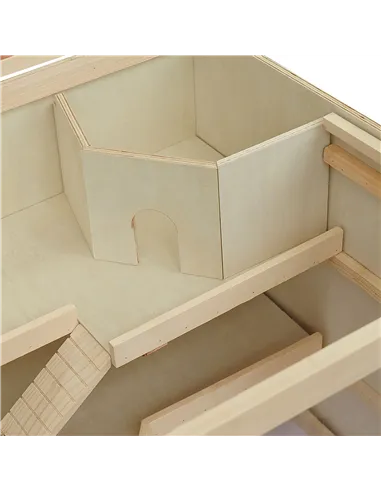 PawHut Wooden Hamster Cage, Small Animals Hutch with Tray, Openable Top, Exercise Play House Pen, 115L x 57W x 55Hcm, Natural