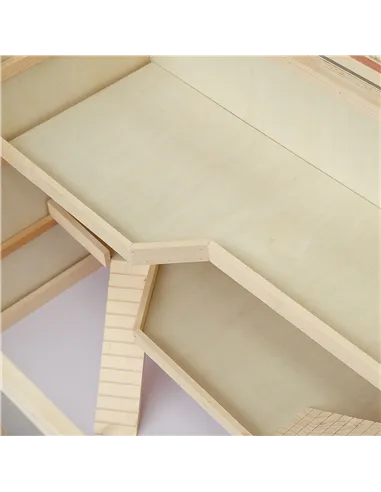 PawHut Wooden Hamster Cage, Small Animals Hutch with Tray, Openable Top, Exercise Play House Pen, 115L x 57W x 55Hcm, Natural