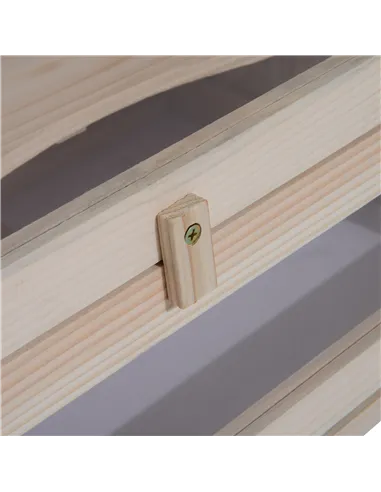 PawHut Wooden Hamster Cage Mouse Mice Rodent Small Animals Hutch Exercise Play House 60 x 35 x 42cm, Natural Wood Finish