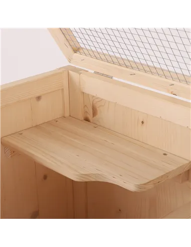 PawHut Wooden Large Hamster Cage, Gerbil Cage 4 Layers with Tall Bottom & Storage Shelf