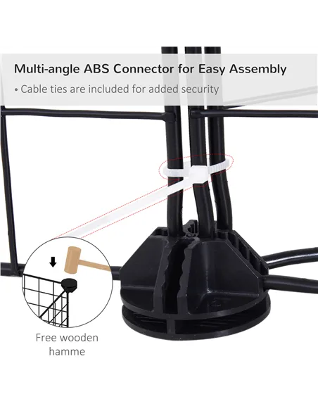 PawHut DIY Pet Playpen Metal Wire Fence 12 Panel Enclosure Indoor Outdoor Guinea Pig Bunny Small Animals Cage Black