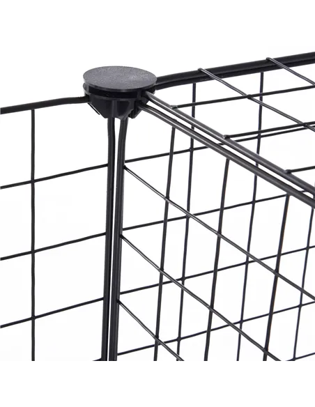 PawHut DIY Pet Playpen Metal Wire Fence 12 Panel Enclosure Indoor Outdoor Guinea Pig Bunny Small Animals Cage Black