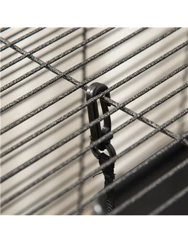 PawHut Small Animal Cage with Wheels Pet Home for Chinchillas Ferrets Kittens, with Hammock, 4 Platforms, Removable Tray, Silver