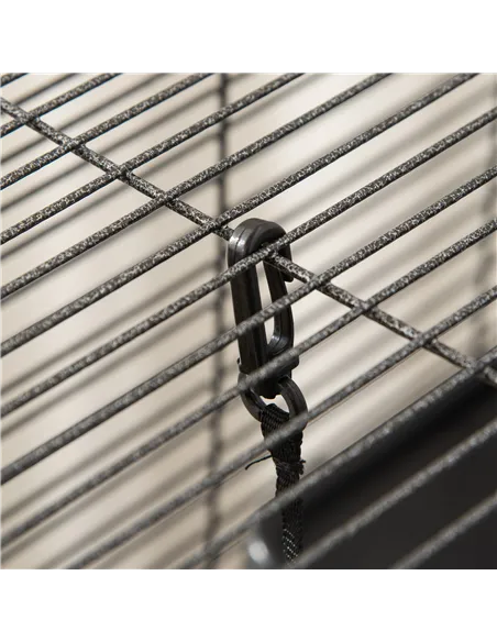 PawHut Small Animal Cage with Wheels Pet Home for Chinchillas Ferrets Kittens, with Hammock, 4 Platforms, Removable Tray, Silver