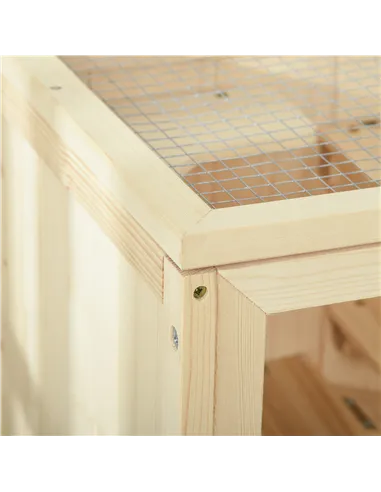 PawHut Wooden Hamster Cage with Storage Shelf, Small Animal Exercise Play House with Openable Top, for Hamsters, Gerbils, 60 x 4