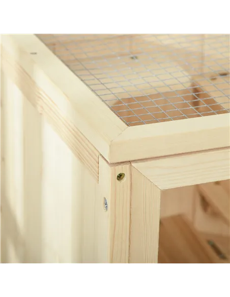 PawHut Wooden Hamster Cage with Storage Shelf, Small Animal Exercise Play House with Openable Top, for Hamsters, Gerbils, 60 x 4