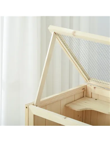 PawHut Wooden Hamster Cage with Storage Shelf, Small Animal Exercise Play House with Openable Top, for Hamsters, Gerbils, 60 x 4