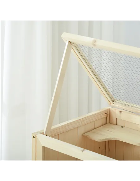 PawHut Wooden Hamster Cage with Storage Shelf, Small Animal Exercise Play House with Openable Top, for Hamsters, Gerbils, 60 x 4