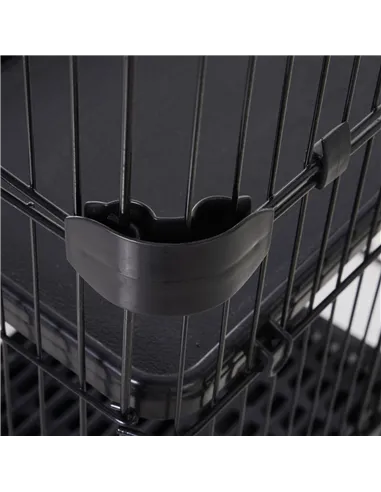 PawHut Four-Tier Small Animal Cage, for Bunnies, Ferrets, Chinchillas w/ Wheels, Tray - Black