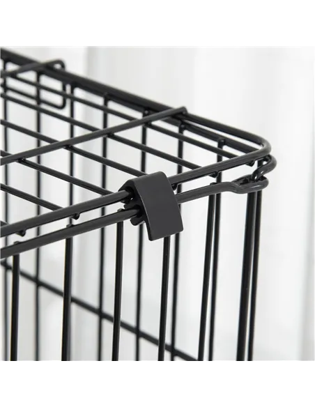 PawHut Four-Tier Small Animal Cage, for Bunnies, Ferrets, Chinchillas w/ Wheels, Tray - Black