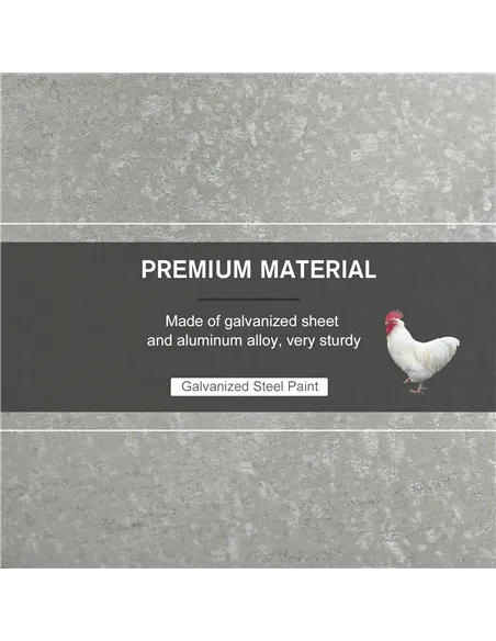 PawHut 11.5KG Automatic Chicken Poultry Feeder Rat Proof Treadle Self Opening with Galvanized Steel and Aluminium