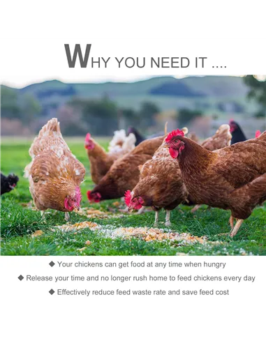 PawHut 11.5KG Automatic Chicken Poultry Feeder Rat Proof Treadle Self Opening with Galvanized Steel and Aluminium