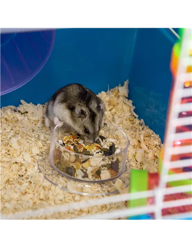 PawHut 5 Tier Hamster Cage, Gerbil Cage with Tube, Water Bottle, Exercise Wheel, Food Dish, 59L x 36W x 69H cm - Blue