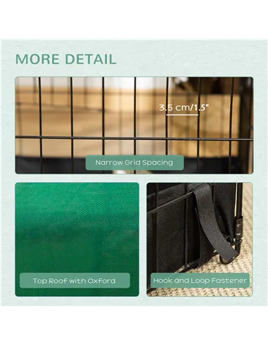 PawHut Rabbit Cage Guinea Pig Playpen Small Animal House for Kitties Puppies, w/ Water Proof Oxford Roof Floor 90 x 75 x 75 cm