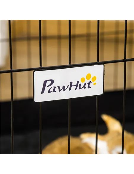 PawHut Rabbit Cage Guinea Pig Playpen Small Animal House for Kitties Puppies, w/ Water Proof Oxford Roof Floor 90 x 75 x 75 cm