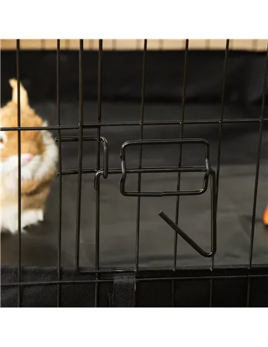 PawHut Rabbit Cage Guinea Pig Playpen Small Animal House for Kitties Puppies, w/ Water Proof Oxford Roof Floor 90 x 75 x 75 cm