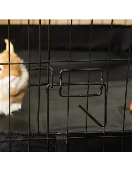 PawHut Rabbit Cage Guinea Pig Playpen Small Animal House for Kitties Puppies, w/ Water Proof Oxford Roof Floor 90 x 75 x 75 cm