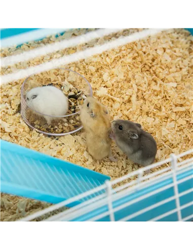 PawHut Hamster Cage w/ Water Bottle, Exercise Wheel, Tubes, Ramps - Light Blue